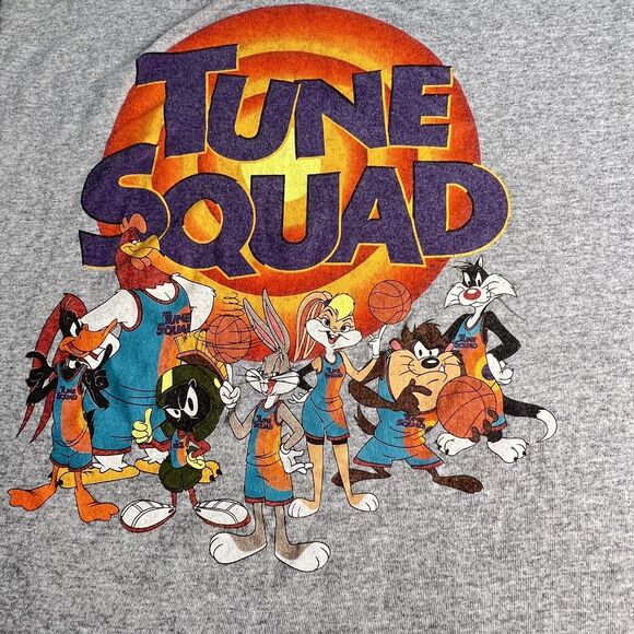 Vintage Space Jam Tune Squad Looney Tunes Gray Graphic T-shirt M - Picture 2 of 9